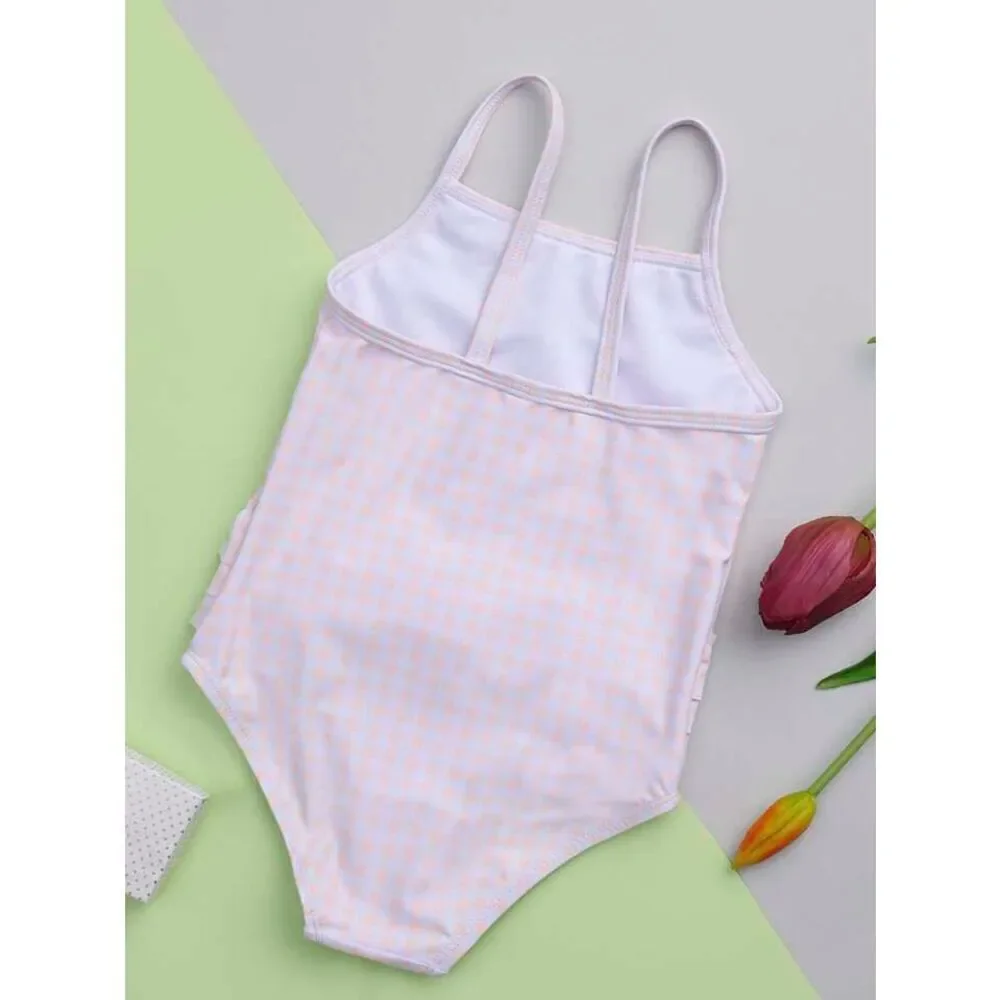 NEW Sweet Pineapple Toddler Girls 4T Pink/White Gingham Embroidered Strawberry 1